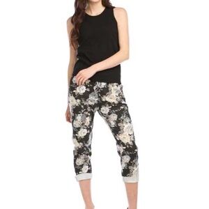 Celebrity pink high-rise Mom floral jeans